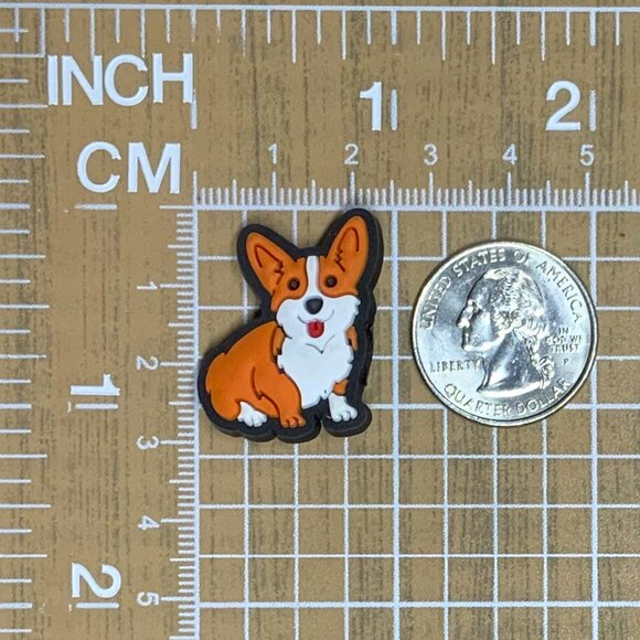 NWOT Corgi Dog Croc Charm Adorable Puppy Brown White Pembroke Welsh - Picture 3 of 3